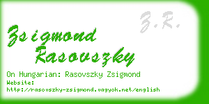 zsigmond rasovszky business card